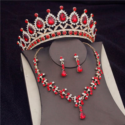 Seturi superbe de bijuterii de mireasă din cristal, la modă, diademe, cercei, coliere, set pentru femei, rochie de mireasă, coroană, coliere, set de cercei