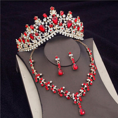 Seturi superbe de bijuterii de mireasă din cristal, la modă, diademe, cercei, coliere, set pentru femei, rochie de mireasă, coroană, coliere, set de cercei