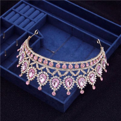 Seturi superbe de bijuterii de mireasă din cristal, la modă, diademe, cercei, coliere, set pentru femei, rochie de mireasă, coroană, coliere, set de cercei