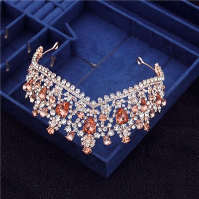 Seturi superbe de bijuterii de mireasă din cristal, la modă, diademe, cercei, coliere, set pentru femei, rochie de mireasă, coroană, coliere, set de cercei