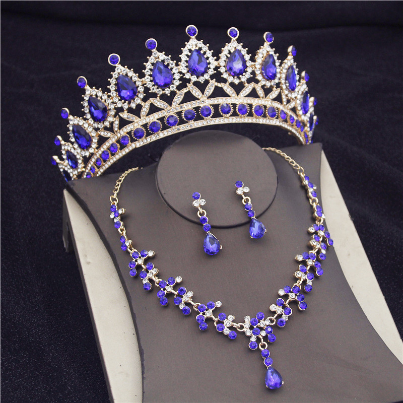 Seturi superbe de bijuterii de mireasă din cristal, la modă, diademe, cercei, coliere, set pentru femei, rochie de mireasă, coroană, coliere, set de cercei