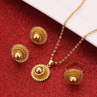 Novi etiopski setovi srebrnih boja, privjesci, ogrlice, naušnice, prsten, Habesha nakit