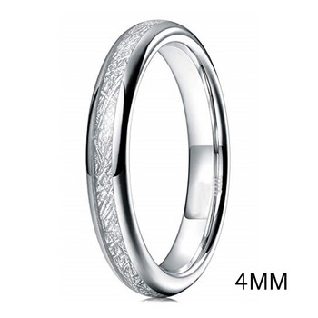 Δαχτυλίδι γάμου από καρβίδιο βολφραμίου 4mm 8mm Ασημί Χρώμα γυαλισμένο δαχτυλίδι μετεωρίτη για άνδρες Γυναίκες Δαχτυλίδι δέσμευσης πρότασης κοσμήματος