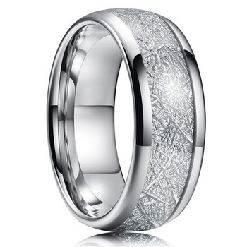 4 мм 8 мм сватбен пръстен от волфрамов карбид сребърен цвят полиран метеоритен пръстен за мъже жени двойка бижута предложение ангажимент пръстен