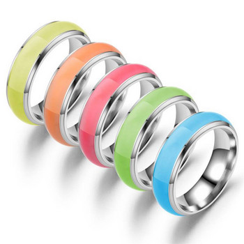 Creativity Fashion Personality Φωτεινό δαχτυλίδι από ανοξείδωτο ατσάλι για γυναίκες άντρες και άντρες Δώρο κοσμήματα απλή βέρα για ζευγάρι