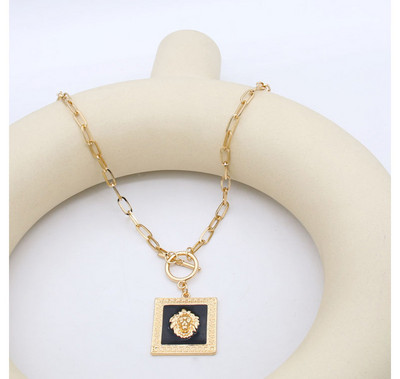 Új Goth Punk Lionhead medál nyaklánc nőknek Férfi Steampunk Emo Animal Chunky lánc nyaklánc nyakörv hosszú pár ékszer ajándék