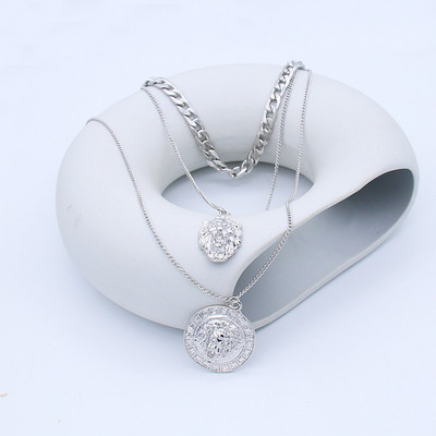 Új Goth Punk Lionhead medál nyaklánc nőknek Férfi Steampunk Emo Animal Chunky lánc nyaklánc nyakörv hosszú pár ékszer ajándék