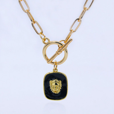 Új Goth Punk Lionhead medál nyaklánc nőknek Férfi Steampunk Emo Animal Chunky lánc nyaklánc nyakörv hosszú pár ékszer ajándék