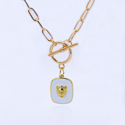 Új Goth Punk Lionhead medál nyaklánc nőknek Férfi Steampunk Emo Animal Chunky lánc nyaklánc nyakörv hosszú pár ékszer ajándék