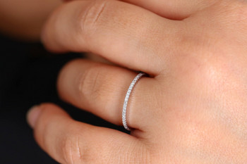 Нов моден пръстен за двойка, креативен едноредов диамантен пръстен, пълен с кристален циркон, пръстен с микродиамант, диамантен пръстен, сребро 925
