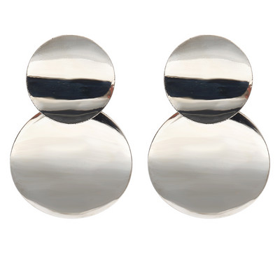 Trendovske crne okrugle metalne naušnice za žene Zlatne sjajne glatke padajuće naušnice 2019. Modni izraz Nakit Pendientes Bijoux