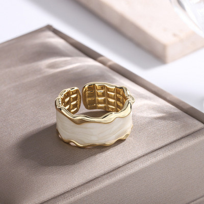 „Ropuhov“, 2021 m., nauja sidabrinė adata, korėjietiška moteris, netaisyklingo bangavimo raštas, žiedas „Fashion Ins Wind Opening Jewelry“ – didmeninė prekyba