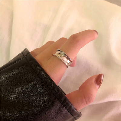 „Ropuhov“, 2021 m., nauja sidabrinė adata, korėjietiška moteris, netaisyklingo bangavimo raštas, žiedas „Fashion Ins Wind Opening Jewelry“ – didmeninė prekyba