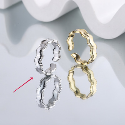 „Ropuhov“, 2021 m., nauja sidabrinė adata, korėjietiška moteris, netaisyklingo bangavimo raštas, žiedas „Fashion Ins Wind Opening Jewelry“ – didmeninė prekyba