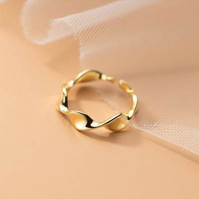 „Ropuhov“, 2021 m., nauja sidabrinė adata, korėjietiška moteris, netaisyklingo bangavimo raštas, žiedas „Fashion Ins Wind Opening Jewelry“ – didmeninė prekyba