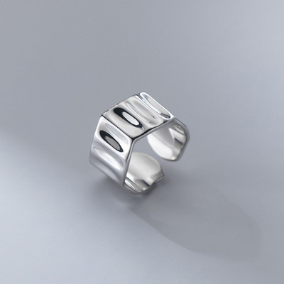 „Ropuhov“, 2021 m., nauja sidabrinė adata, korėjietiška moteris, netaisyklingo bangavimo raštas, žiedas „Fashion Ins Wind Opening Jewelry“ – didmeninė prekyba