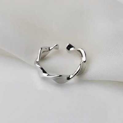 „Ropuhov“, 2021 m., nauja sidabrinė adata, korėjietiška moteris, netaisyklingo bangavimo raštas, žiedas „Fashion Ins Wind Opening Jewelry“ – didmeninė prekyba