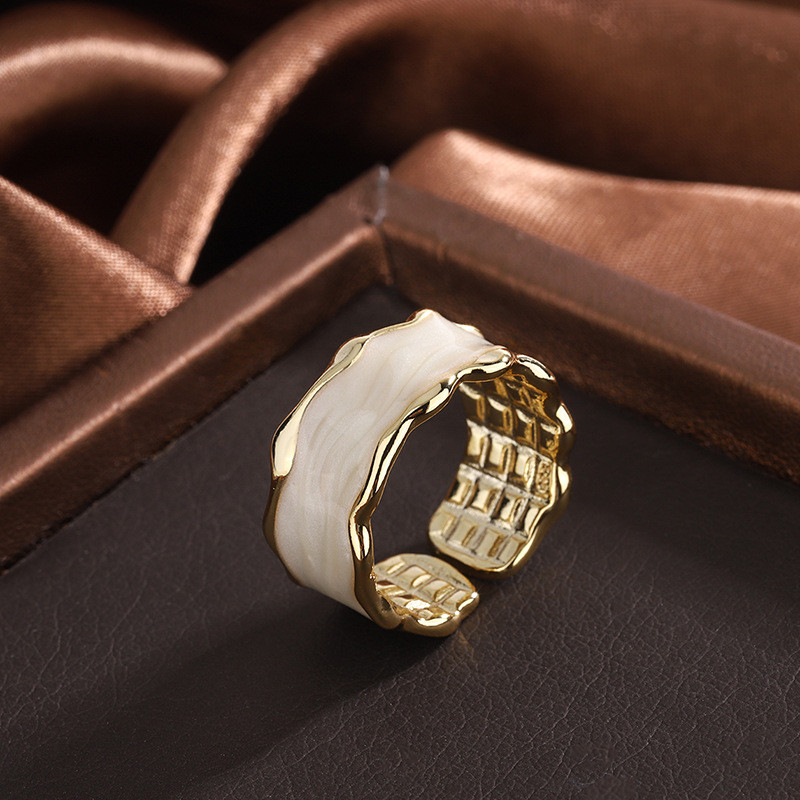 „Ropuhov“, 2021 m., nauja sidabrinė adata, korėjietiška moteris, netaisyklingo bangavimo raštas, žiedas „Fashion Ins Wind Opening Jewelry“ – didmeninė prekyba