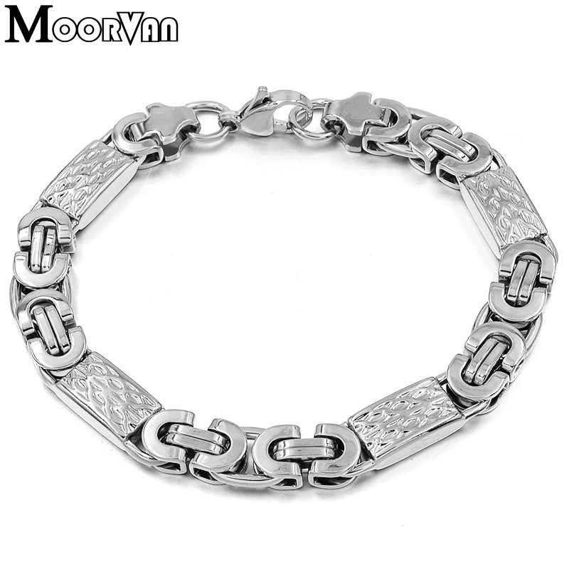 Moorvan Auriu Bărbați Set de bijuterii Design Nou Colier/Brățară Lung 55cm/22cm Accesoriu la modă VBD022