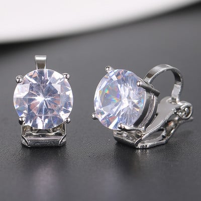 Manșetă pentru urechi de cristal de modă pentru femei, cercei cu clemă cu picătură de apă, din zirconiu, simplu, verde, bijuterii drăguțe coreene Accesorii pentru femei