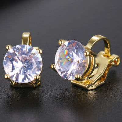 Manșetă pentru urechi de cristal de modă pentru femei, cercei cu clemă cu picătură de apă, din zirconiu, simplu, verde, bijuterii drăguțe coreene Accesorii pentru femei