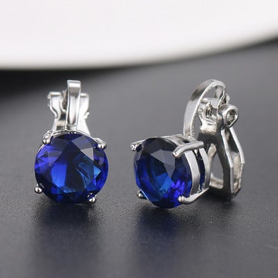Manșetă pentru urechi de cristal de modă pentru femei, cercei cu clemă cu picătură de apă, din zirconiu, simplu, verde, bijuterii drăguțe coreene Accesorii pentru femei