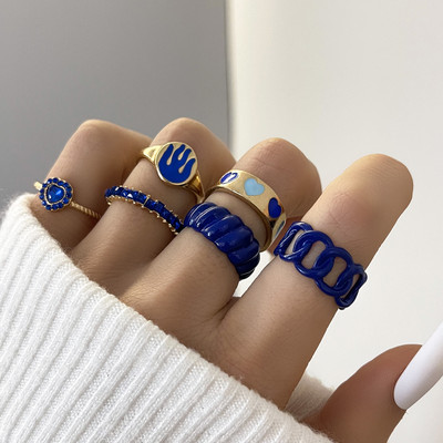 Aprilwell aranyos rózsaszín pillangós gyűrű szett nőknek gótikus angyalbetűs "GIRL" kristály esztétikus szív Anillos pár ékszer ajándékok