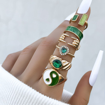 Aprilwell aranyos rózsaszín pillangós gyűrű szett nőknek gótikus angyalbetűs "GIRL" kristály esztétikus szív Anillos pár ékszer ajándékok