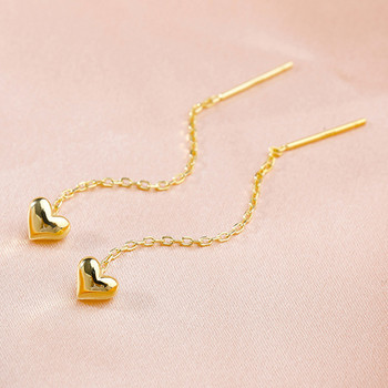 Σκουλαρίκια με μακριά φούντα καρδιά χρυσό ασημί χρώμα 2021 Κορεατικά κρεμαστά γυναικεία σκουλαρίκια Μόδα κοσμήματα για πάρτι για κορίτσια Δώρο