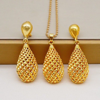 2022-es divat etióp nyaklánc fülbevaló afrikai menyasszonyi ékszerkészlet nőknek esküvői parti ajándék