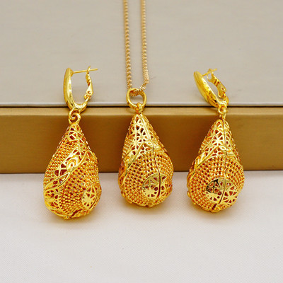 2022-es divat etióp nyaklánc fülbevaló afrikai menyasszonyi ékszerkészlet nőknek esküvői parti ajándék