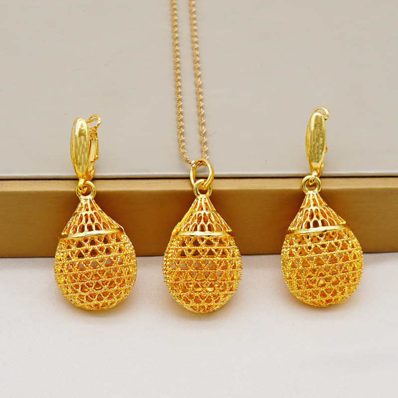 2022-es divat etióp nyaklánc fülbevaló afrikai menyasszonyi ékszerkészlet nőknek esküvői parti ajándék