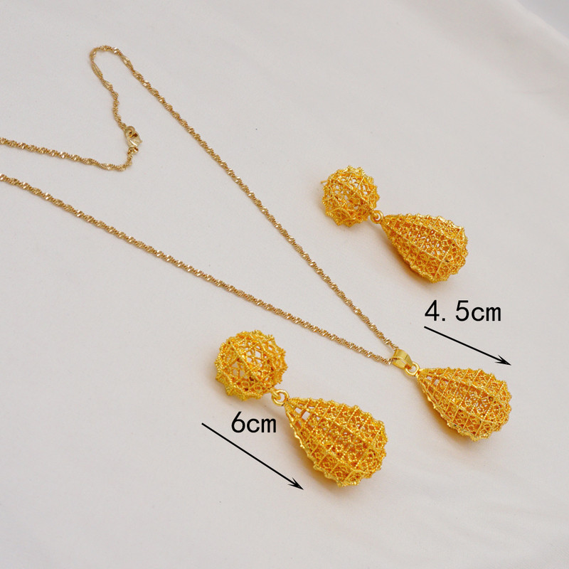 2022-es divat etióp nyaklánc fülbevaló afrikai menyasszonyi ékszerkészlet nőknek esküvői parti ajándék