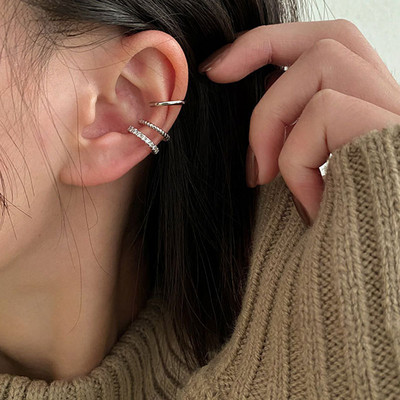 Rock Vintage cirkonski zvjezdani lanac s kićankama Naušnice za žene Unisex Minimalistički lažni piercing Manžeta za uši Nakit Pokloni