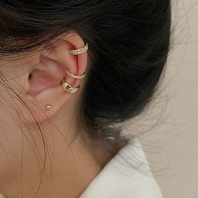 Rock Vintage cirkonski zvjezdani lanac s kićankama Naušnice za žene Unisex Minimalistički lažni piercing Manžeta za uši Nakit Pokloni