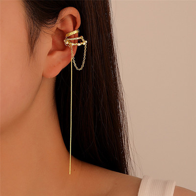 Rock Vintage cirkonski zvjezdani lanac s kićankama Naušnice za žene Unisex Minimalistički lažni piercing Manžeta za uši Nakit Pokloni