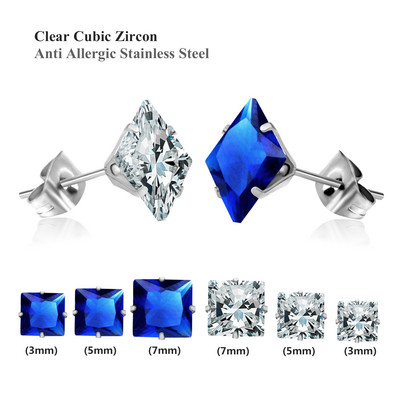 LUXUKISSKIDS 6 perechi/lot Set de cercei cu zirconiu din oțel chirurgical inoxidabil Pachet Set de cercei de Crăciun cu zircon pentru femei, bijuterii de modă
