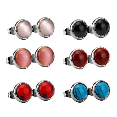 LUXUKISSKIDS 6 perechi/lot Set de cercei cu zirconiu din oțel chirurgical inoxidabil Pachet Set de cercei de Crăciun cu zircon pentru femei, bijuterii de modă