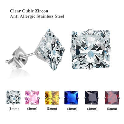 LUXUKISSKIDS 6 perechi/lot Set de cercei cu zirconiu din oțel chirurgical inoxidabil Pachet Set de cercei de Crăciun cu zircon pentru femei, bijuterii de modă
