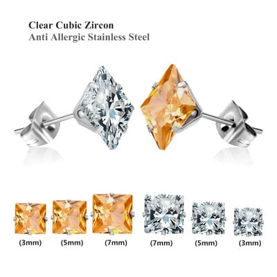 LUXUKISSKIDS 6 perechi/lot Set de cercei cu zirconiu din oțel chirurgical inoxidabil Pachet Set de cercei de Crăciun cu zircon pentru femei, bijuterii de modă
