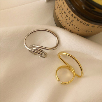 Δαχτυλίδια αρραβώνων Foxanry Gold Color για γυναίκες Υπερβολική μόδα κοσμήματα Απλά παραμορφωμένα γεωμετρικά αξεσουάρ για πάρτι