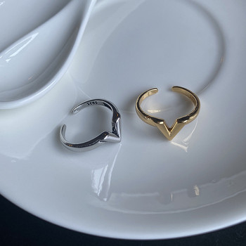 LIVVY Сребърни цветни пръстени за жени V-образна златиста ретро сватба, модерни бижута, регулируеми антични деликатеси, парти подаръци