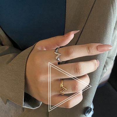 LIVVY ezüst színű női gyűrűk V alakú arany színű vintage esküvői divatos ékszerek állítható antik finomságok parti ajándékok