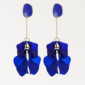 Σκούρα μπλε σειρά Long Dangle Drop σκουλαρίκια για γυναίκες 2022 Trend Luxury Flower Geometric Acrylic Crystal Vintage Charm Jewelry