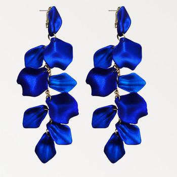 Σκούρα μπλε σειρά Long Dangle Drop σκουλαρίκια για γυναίκες 2022 Trend Luxury Flower Geometric Acrylic Crystal Vintage Charm Jewelry