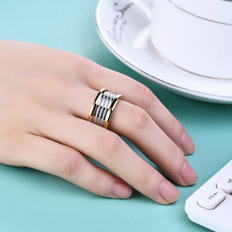 Antik Retro Rozsdamentes acél római számok Gyűrűk Női Férfi Ékszerek Anillos Eljegyzés Esküvői Kiegészítők Vintage