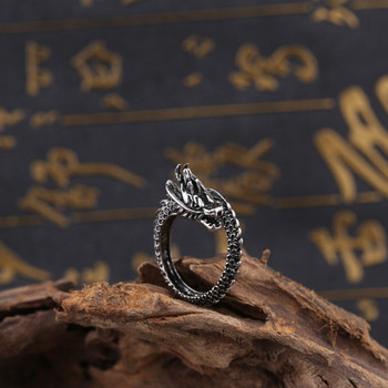 2021 г. Ретро пръстен с дракон Мъжка модерна личност Доминиращ преувеличен единичен отворен модерен мъжки дамски пръстен с показалец