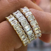 Huitan Inele de dragoste de promisiune cu zirconiu cubic pătrat micro pavate de lux pentru femei, bijuterii de logodnă de nuntă, vânzare fierbinte, inel de livrare