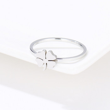 DOTIFI Γυναικείο δαχτυλίδι με μοτίβο τριφύλλι Νέο 316L από ανοξείδωτο ατσάλι για κορίτσια πολυτελείας πάρτι / κοσμήματα γάμου R173