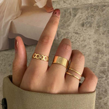 Хип-хоп пръстен на вериги за пръсти Регулируеми бижута Пръстени за мъже Жени Подаръци Готически анилоси Естетични пръстени Тенденции за 2021 г. Аксесоари